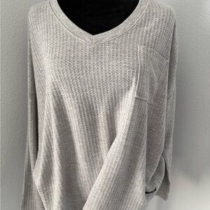 Calvin Klein Heather Gray Long Sleeve Top